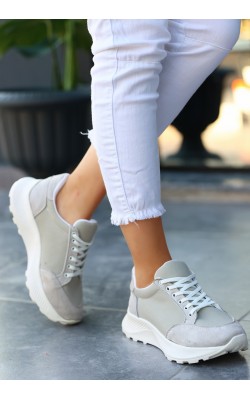 Odax Gray Suede Lace-Up Sneakers