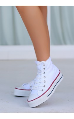Condi White Linen Sports Shoes